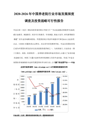 2020-2026年中国养老院行业市场发展深度调查及投资战略可行性报告